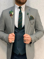 Load image into Gallery viewer, Kingston Green  Slim Fit Plaid Suit-baagr.myshopify.com-1-BOJONI

