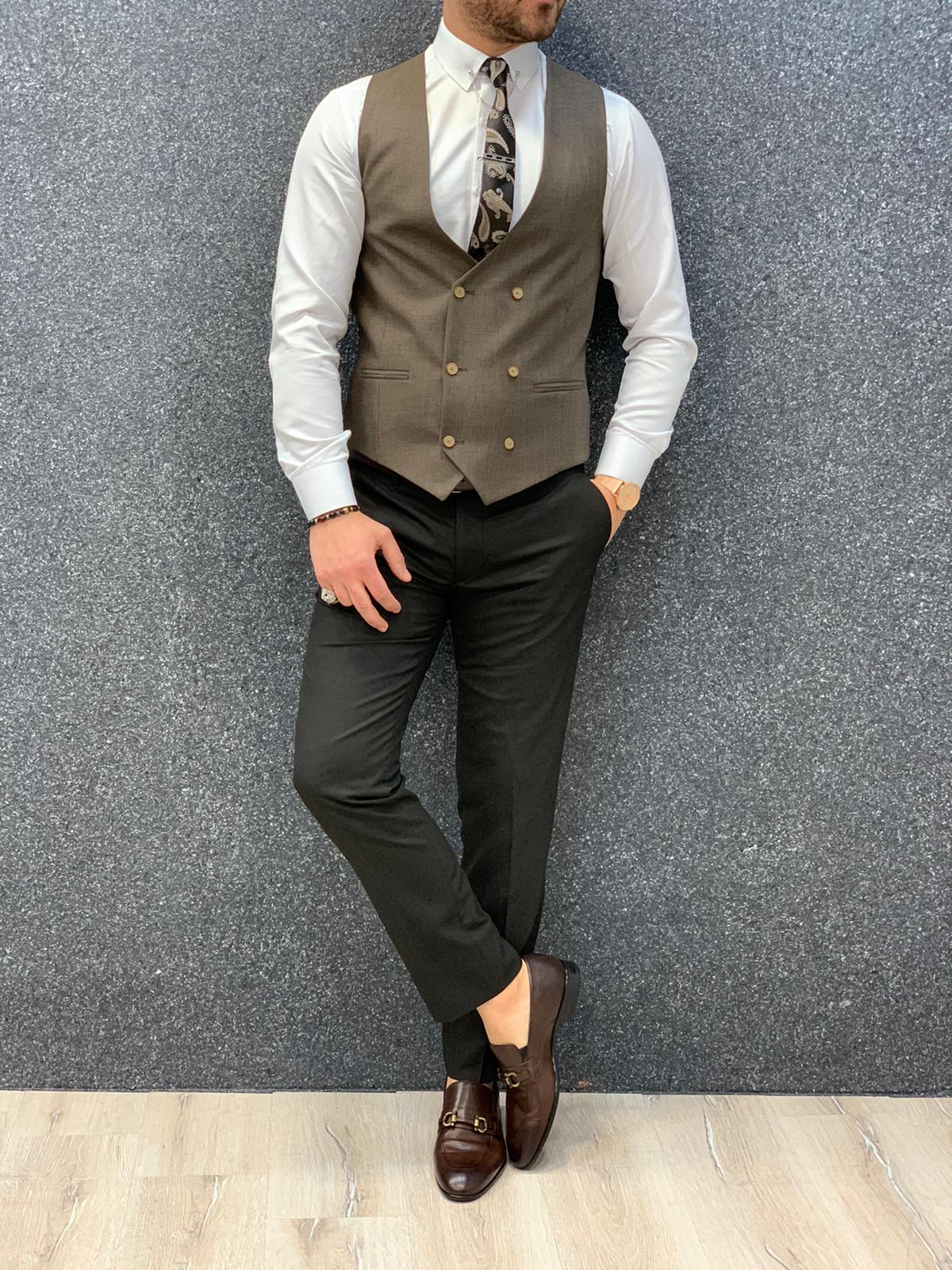 Kingston Cream  Slim Fit Plaid Suit-baagr.myshopify.com-1-BOJONI