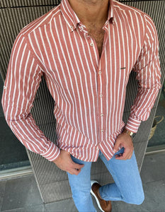 Giovanni Mannelli Slim Fit Tile Striped Shirt