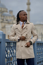Load image into Gallery viewer, Bojoni Astoria Slim Fit Beige Feather Detailed Winter Coat
