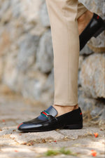 Load image into Gallery viewer, Bojoni Uluwatu  Custom Striped Black Loafer
