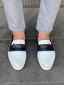 Giovanni Mannelli Stripe Detailed Roc White Shoes