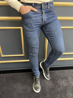 Load image into Gallery viewer, Rick Slim Fit Ripped Blue Jeans
