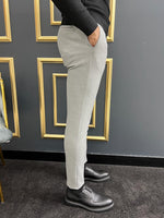 Load image into Gallery viewer, Thread Slim Fit Rope Detailed Grey Trousers
