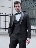 Load image into Gallery viewer, Louis Slim Fit High Quality Shawl Collared Black Party Tuxedo
