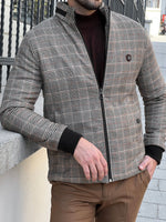 Load image into Gallery viewer, Bojoni Astoria Slim Fit Side Pocket Plaid Woolen Beige Coat
