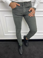 Load image into Gallery viewer, Leon Slim Fit Khaki Lycra Jeans
