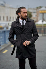 Load image into Gallery viewer, Bojoni Astoria Slim Fit Black Feather Detailed Winter Coat
