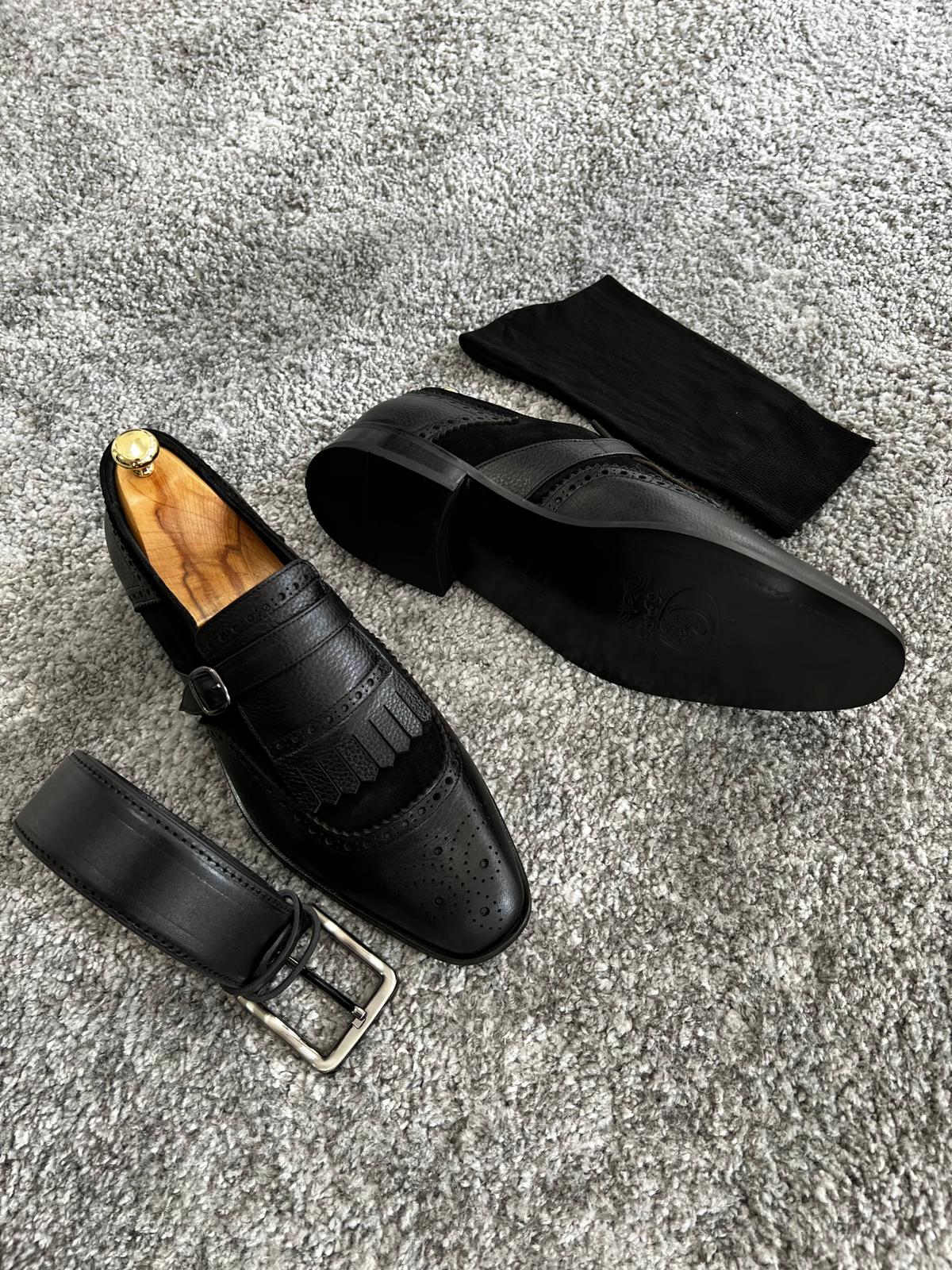 Bojoni Amato Neolite Sole Classic Black Tasseled Loafer | BOJONI