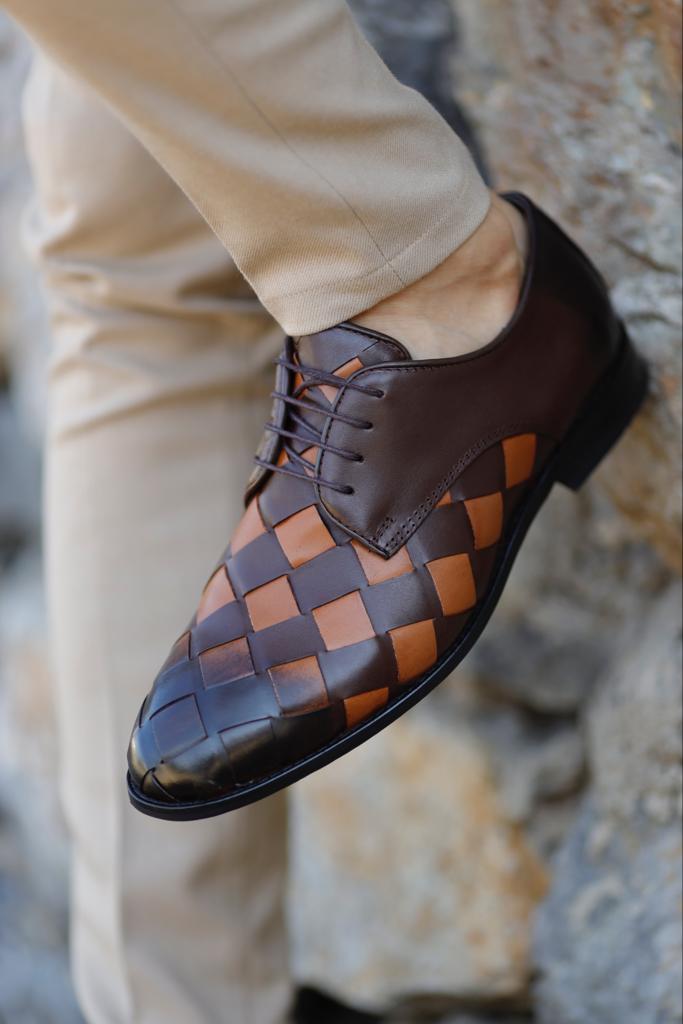 Bojoni Uluwatu  Special Design Brown Leather Detailed Classic Shoes