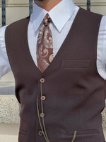 Load image into Gallery viewer, Bojoni Astoria Slim Fit Woolen Brown  Vest
