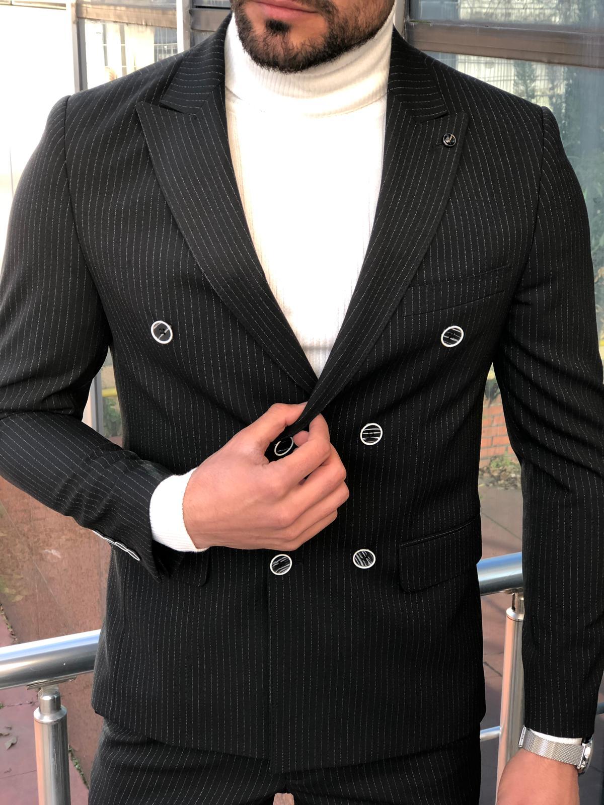 Torino Black Double Breasted Suit-baagr.myshopify.com-suit-BOJONI