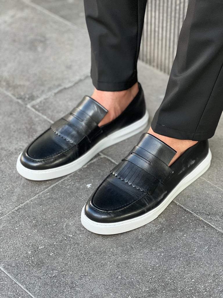 Giovanni Mannelli Eva Sole Genuine Leather Black Loafer