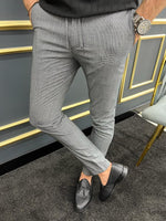 Load image into Gallery viewer, Bojoni Uluwatu Slim Fit Rope Detailed Grey Trouser
