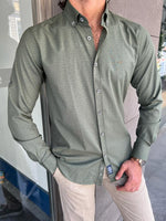 Load image into Gallery viewer, Giovanni Mannelli Slim Fit Khaki Patterned Shirt
