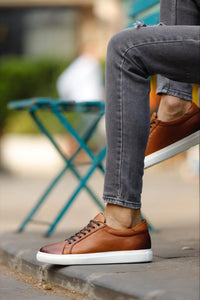 Luke Eva Sole Lace Detailed Brown Sneakers