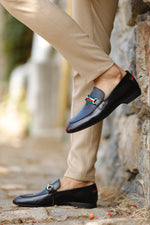 Load image into Gallery viewer, Bojoni Uluwatu  Custom Striped Black Loafer
