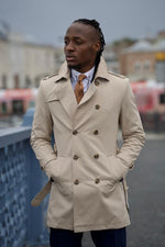 Load image into Gallery viewer, Bojoni Astoria Slim Fit Beige Feather Detailed Winter Coat
