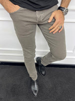 Load image into Gallery viewer, Leon Slim Fit Beige Lycra Jeans
