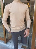Load image into Gallery viewer, Bojo Slim Fit Long Sleeve Beige Sweater-baagr.myshopify.com-sweatshirts-BOJONI
