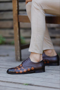 Bojoni Uluwatu  Special Design Brown Leather Detailed Classic Shoes