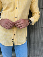 Load image into Gallery viewer, Giovanni Mannelli Slim Fit Italian Beige Cotton Shirt
