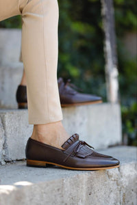 Bojoni Uluwatu Double Buckled Brown Detailed Loafer