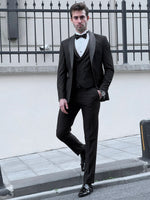 Load image into Gallery viewer, Louis Slim Fit High Quality Shawl Collared Black Party Tuxedo
