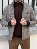 Load image into Gallery viewer, Bojoni Astoria Slim Fit Side Pocket Plaid Woolen Beige Coat
