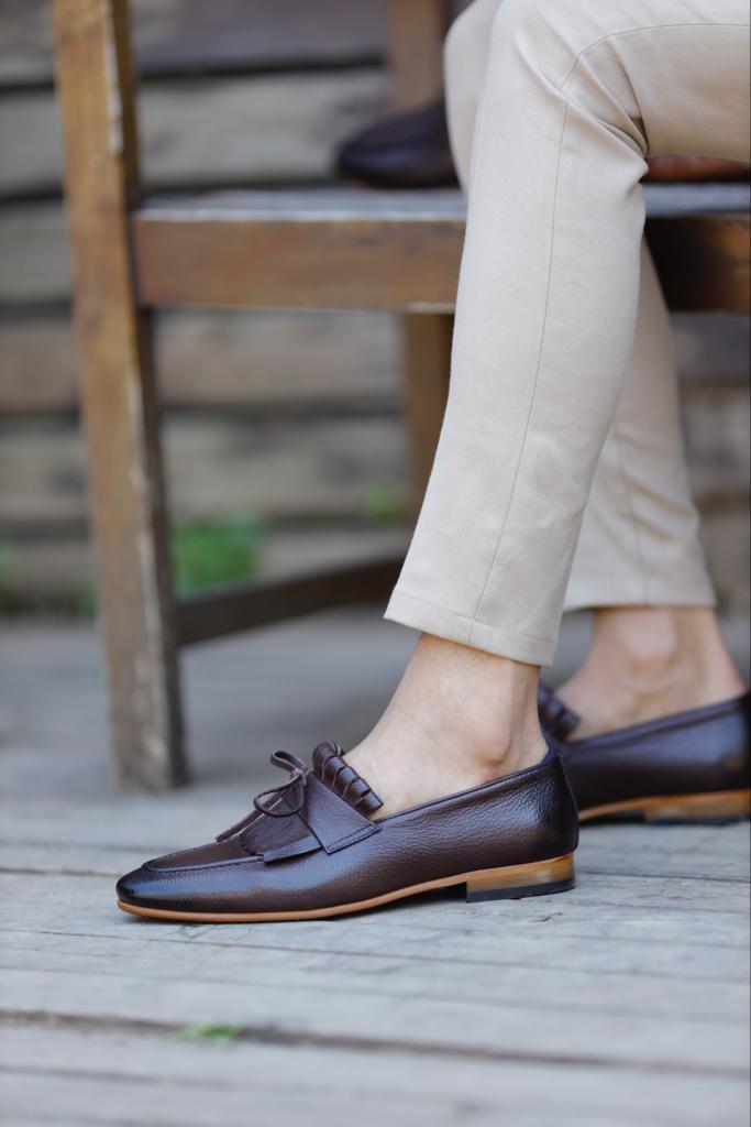 Bojoni Uluwatu Double Buckled Brown Detailed Loafer