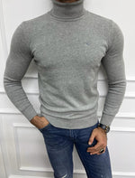 Load image into Gallery viewer, Leon Slim Fit Grey Turtleneck Sweater
