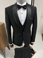 Load image into Gallery viewer, Louis Slim Fit High Quality Black Party Tuxedo
