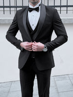 Load image into Gallery viewer, Louis Slim Fit High Quality Shawl Collared Black Party Tuxedo
