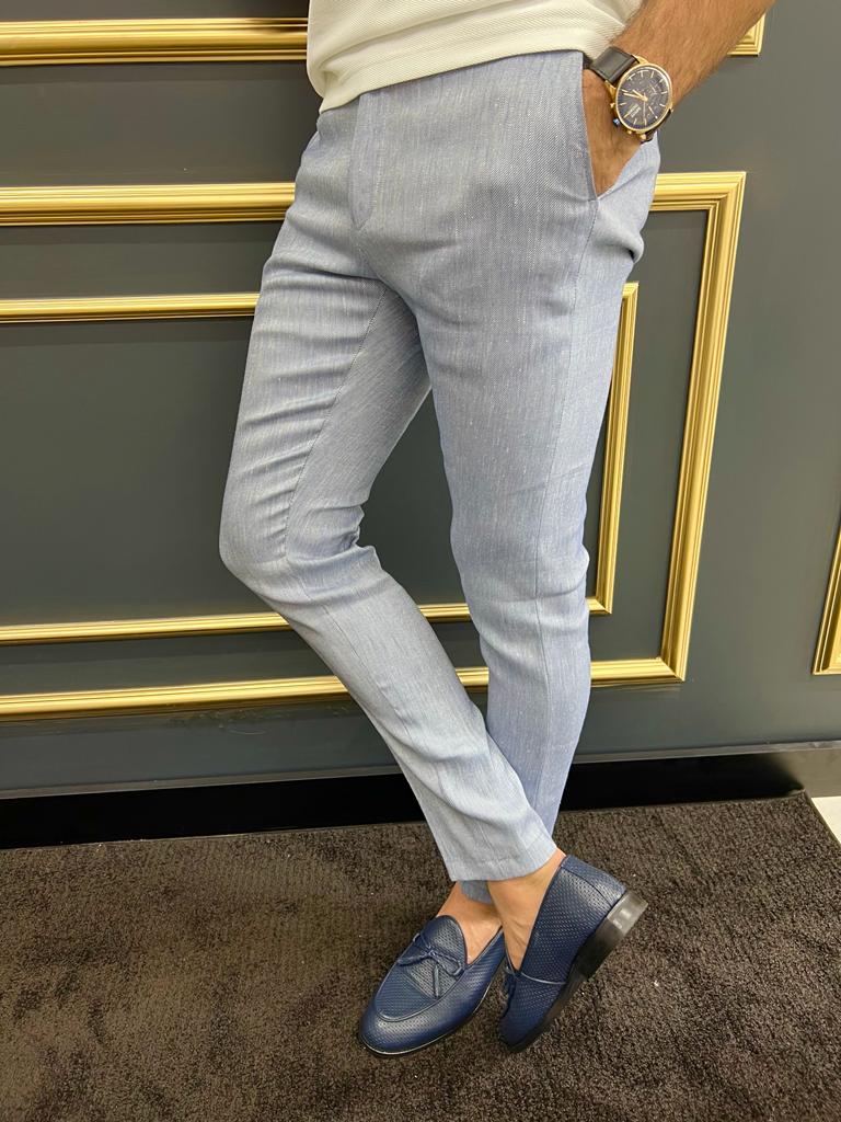 Bojoni Uluwatu Slim Fit Blue Trouser