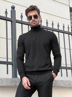 Load image into Gallery viewer, Bojoni Astoria Slim Fit Black Turtleneck Sweater
