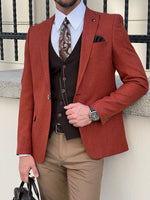 Load image into Gallery viewer, Bojoni Astoria Slim Fit High Quality Pointed Collar Tile Blazer
