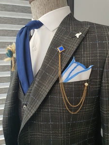 Giotto Black Slim Fit Notch Lapel Plaid Suit-baagr.myshopify.com-suit-BOJONI