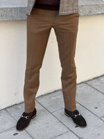 Load image into Gallery viewer, Bojoni Astoria Slim Fit High Quality  Patterned Camel Pants
