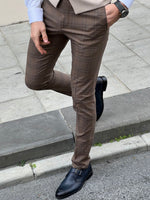 Load image into Gallery viewer, Louis Slim fit High Quality Brown Pants
