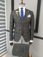 Load image into Gallery viewer, Giotto Black Slim Fit Notch Lapel Plaid Suit-baagr.myshopify.com-suit-BOJONI
