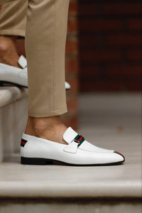 Bojoni Uluwatu  Custom White Stripe Design Loafer