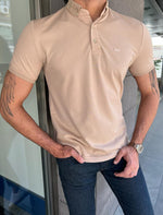 Load image into Gallery viewer, Giovanni Mannelli Slim Fit Beige Polo Tees
