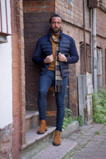 Load image into Gallery viewer, Rick Slim Fit Dark Blue Stuffed Jacket
