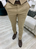 Load image into Gallery viewer, Lambrusco Cream Slim Fit Peak Lapel Striped Suit-baagr.myshopify.com-1-BOJONI
