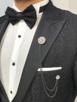 Load image into Gallery viewer, Napoli Black Slim Fit Diamond Tuxedo-baagr.myshopify.com-1-BOJONI
