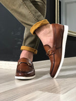 Load image into Gallery viewer, Buckle Detail Calf-Leather Shoes Tan-baagr.myshopify.com-shoes2-BOJONI
