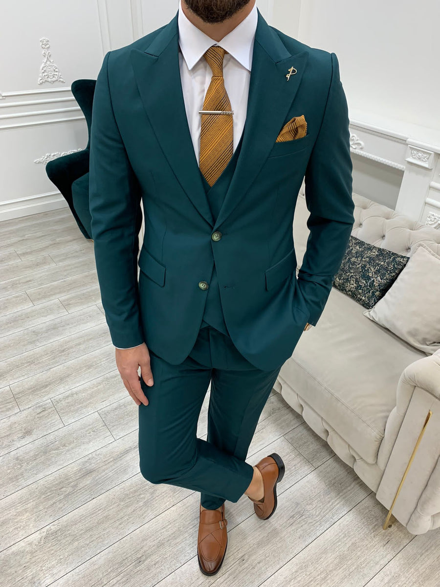 Bojoni Monte Green Slim Fit Suit | BOJONI
