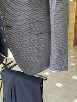 Load image into Gallery viewer, Boston Navy Blue Slim Fit Notch Lapel Suit-baagr.myshopify.com-suit-BOJONI
