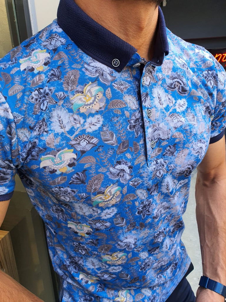 Luca Sax Slim Fit Button Collar Polo Shirt | BOJONI