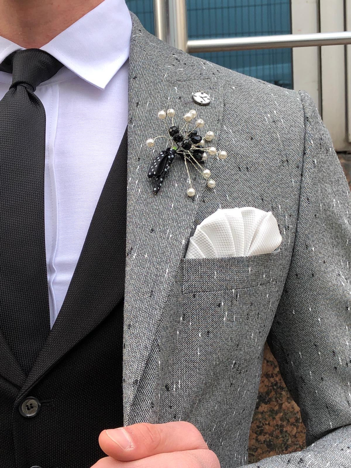Zengi Slim-Fit Cotton Blazer in Gray-baagr.myshopify.com-suit-BOJONI